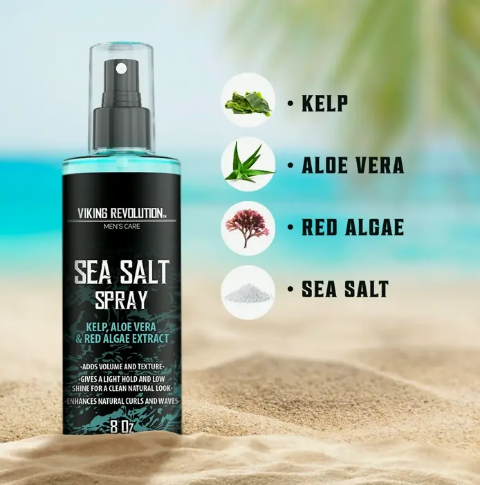 Norse Retort Sea Salt Spray for Men's Hair - Kelp & Aloe 8 oz