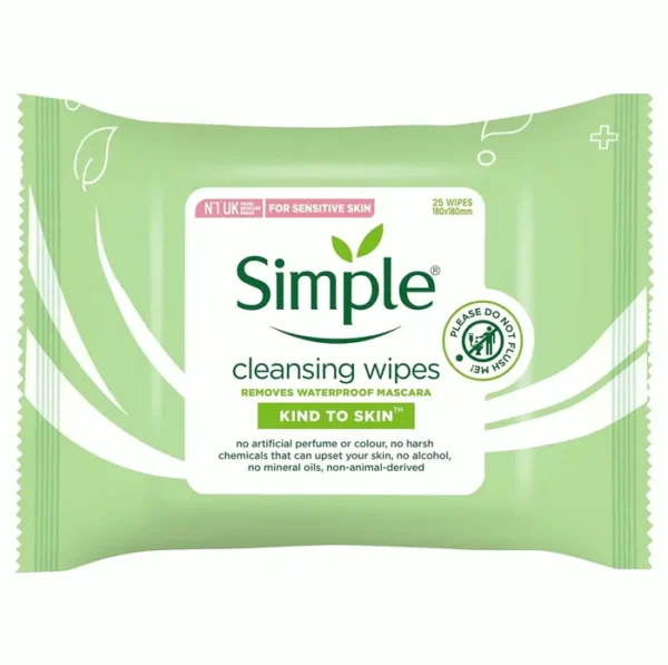Simple Gentle To Skin Wipes - 25+ Count
