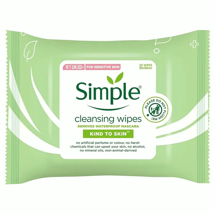 Simple Gentle To Skin Wipes - 25+ Count