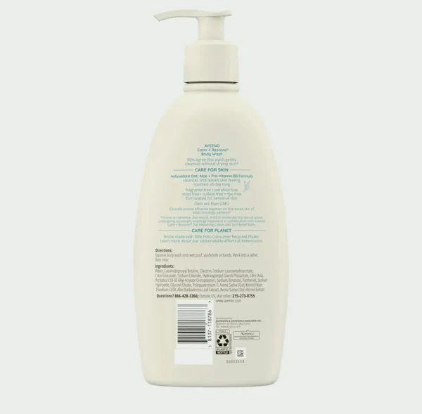 Aveeno Calm + Everyday Body Wash for Delicate, Gentle Cleanser