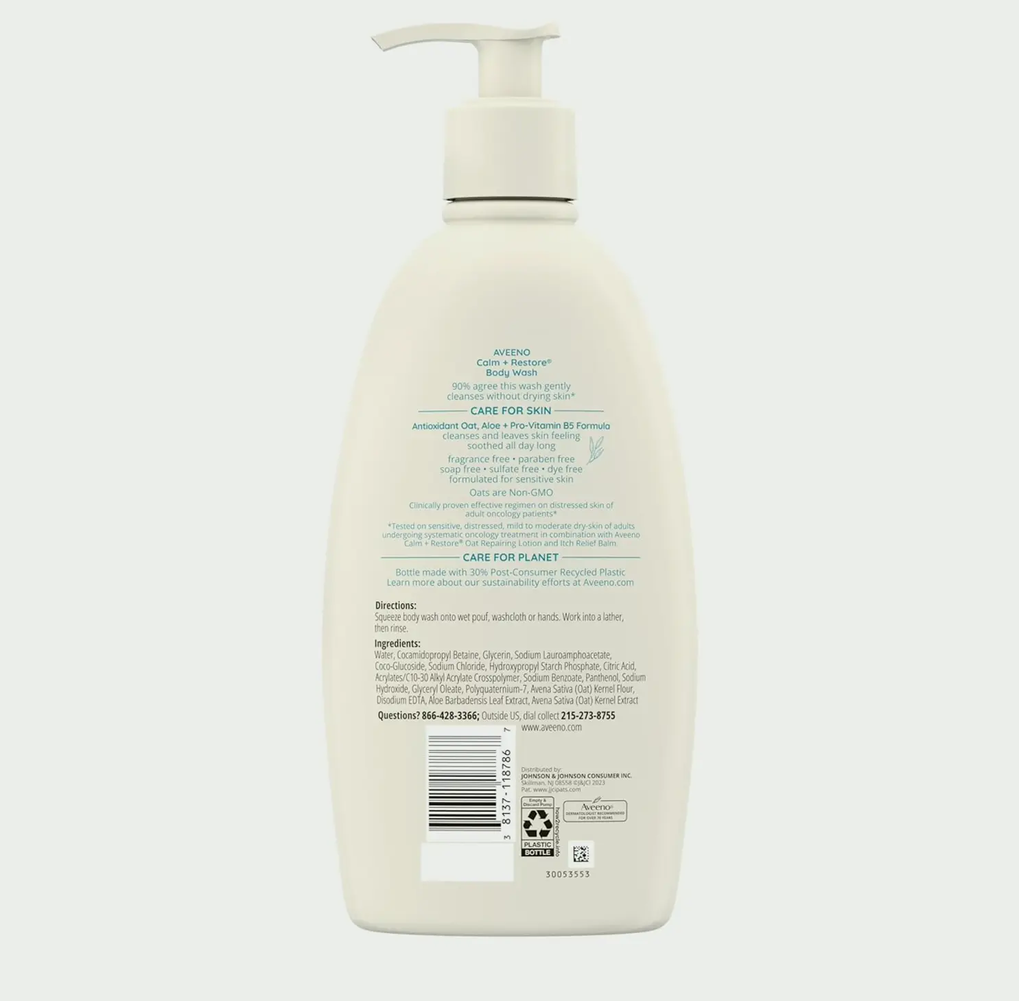 Aveeno Calm + Everyday Body Wash for Delicate, Gentle Cleanser