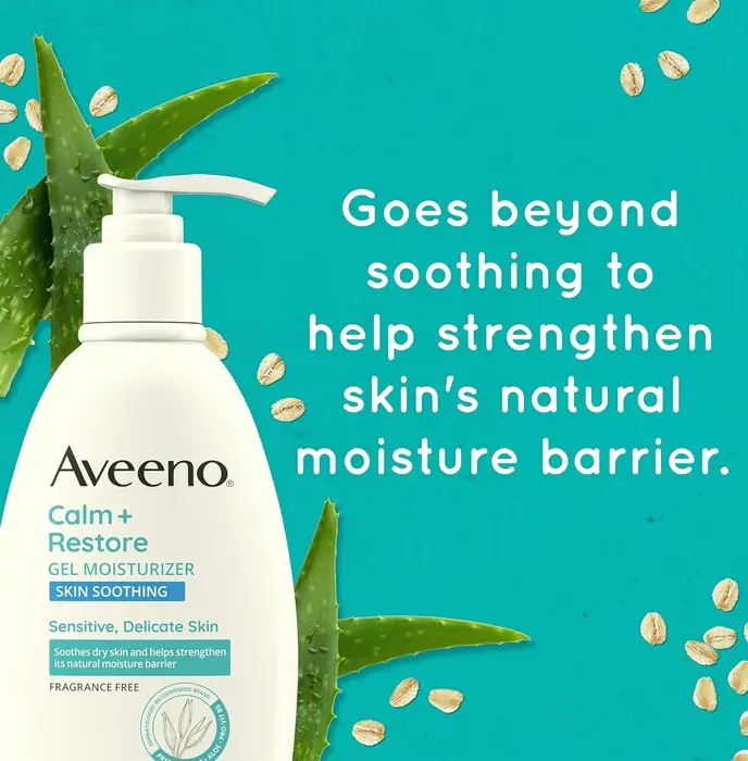 Aveeno's Soothe + Restore Gel Body Lotion for Sensitive Complexion, Fragrance-Free, 12 oz