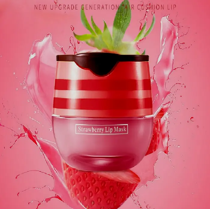 4 Pieces Bee Moisturizing Balm, Honey & Strawberry Lip Mask