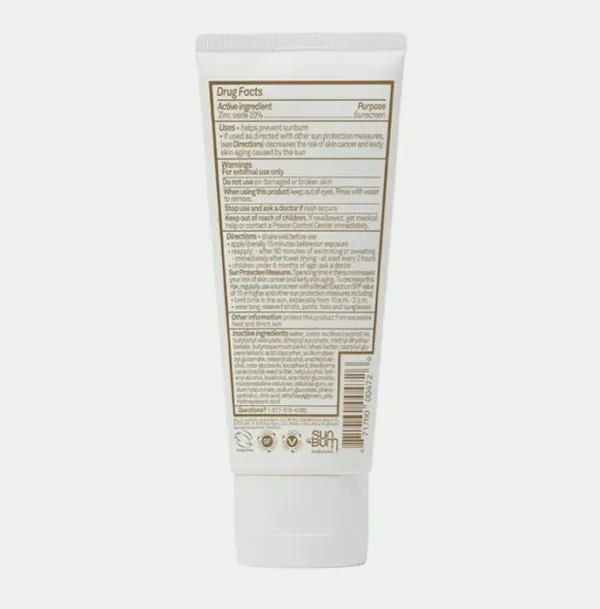 Natural SPF 50 Sunblock Cream | Plant-Based & Reef Safe | 3 oz