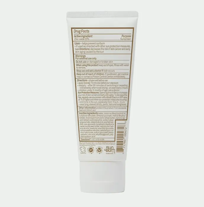 Natural SPF 50 Sunblock Cream | Plant-Based & Reef Safe | 3 oz