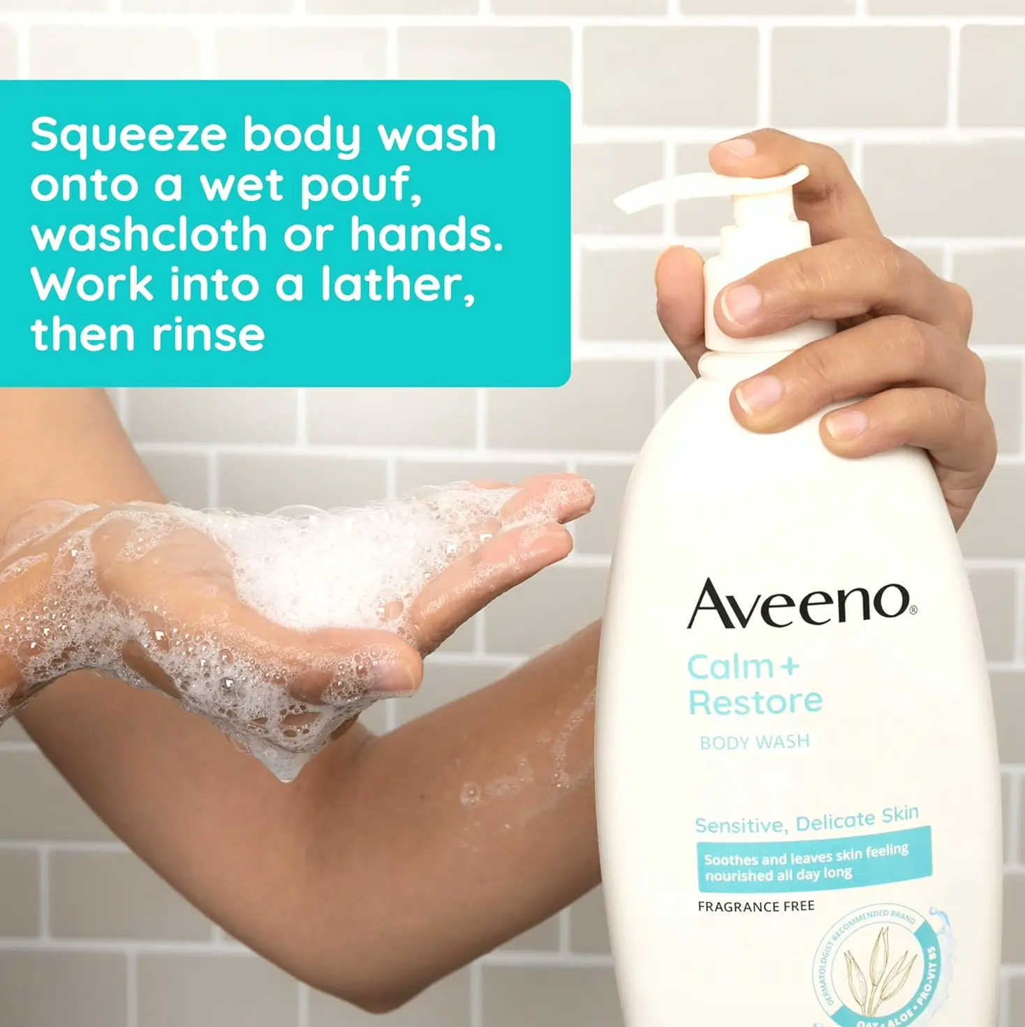 Aveeno Calm + Everyday Body Wash for Delicate, Gentle Cleanser