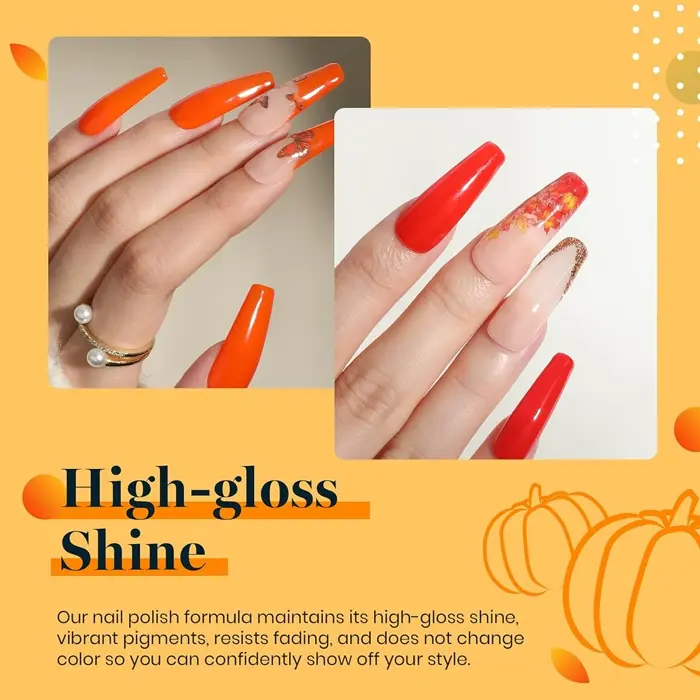 Beetles Orange Gel Polish Set for Women
