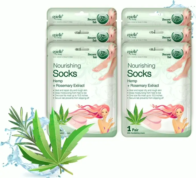 Epielle Nourishing Foot Socks – Hemp + Rosemary Extract