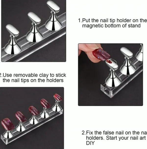 Blulu's Duo Set Magnetic Nail Practice Stand