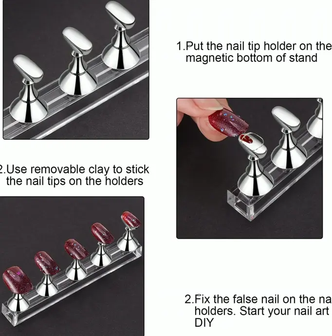 Blulu's Duo Set Magnetic Nail Practice Stand