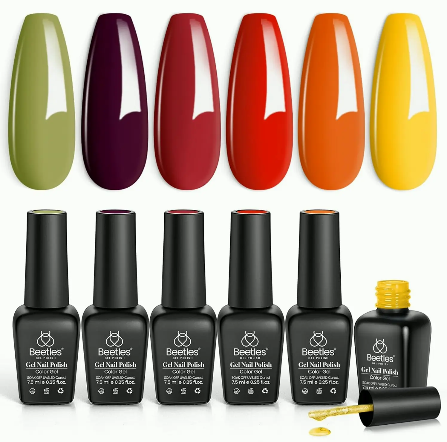 Beetles Orange Gel Polish Set for Women