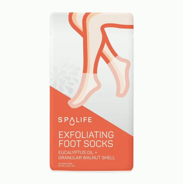 SpaLife Exfoliating Foot Masks - Eucalyptus Oil + Walnut Shell Set of 8