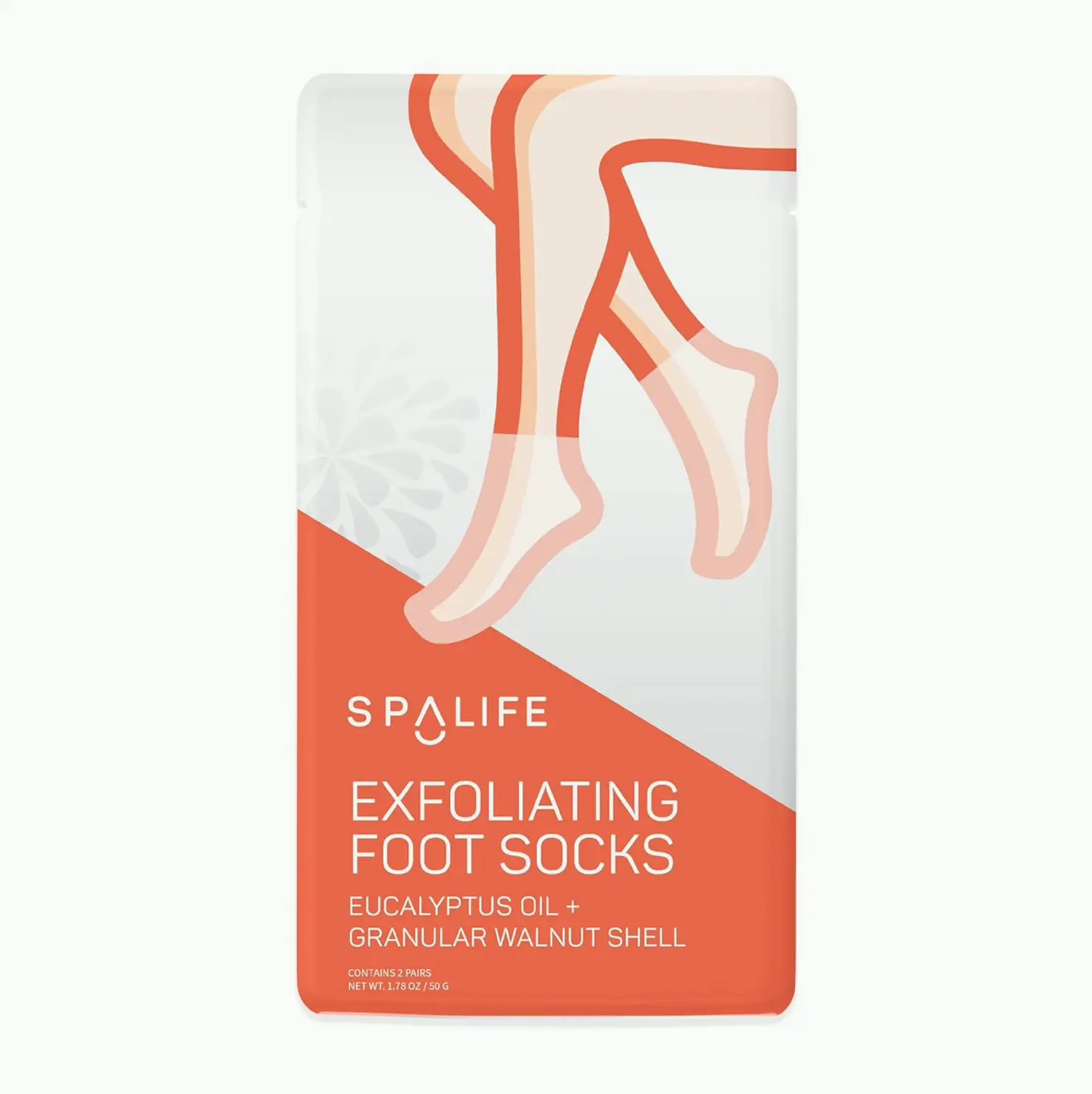 SpaLife Exfoliating Foot Masks - Eucalyptus Oil + Walnut Shell Set of 8