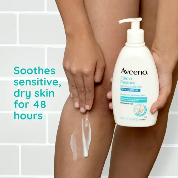 Aveeno's Soothe + Restore Gel Body Lotion for Sensitive Complexion, Fragrance-Free, 12 oz