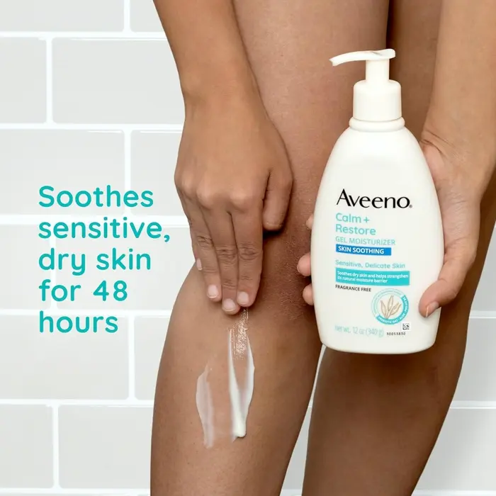 Aveeno's Soothe + Restore Gel Body Lotion for Sensitive Complexion, Fragrance-Free, 12 oz