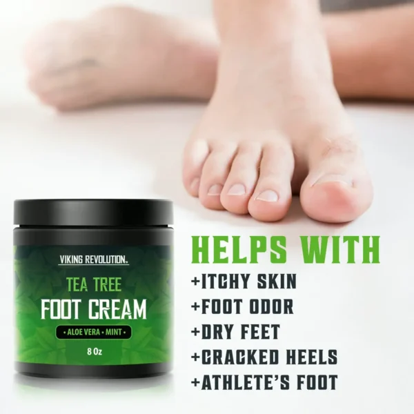 Tea Tree Foot Balm for Cracked Heels Featuring Aloe Vera (8oz)