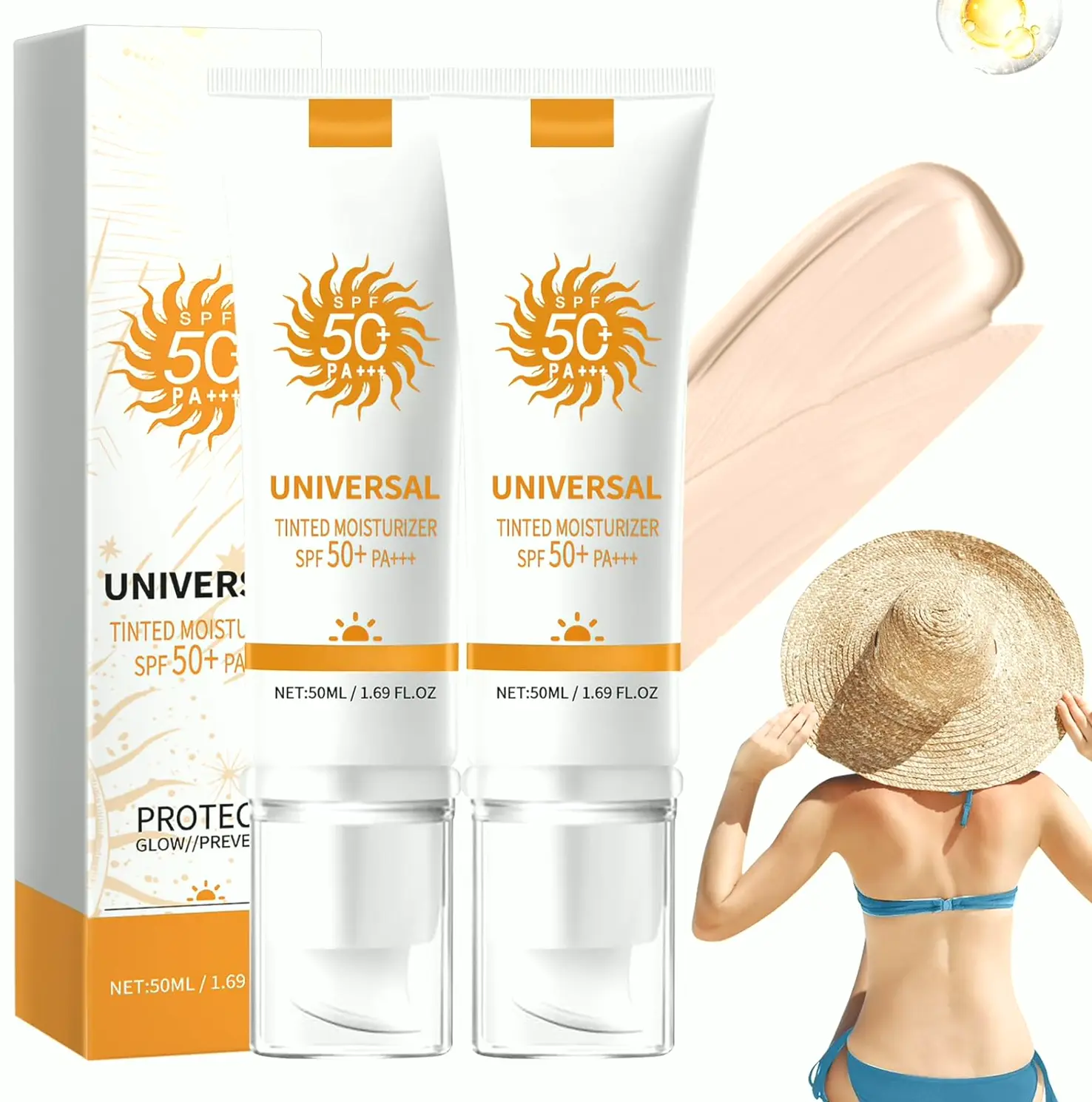 Colored Face Sunscreen SPF 50 Travel Size (2PCS)