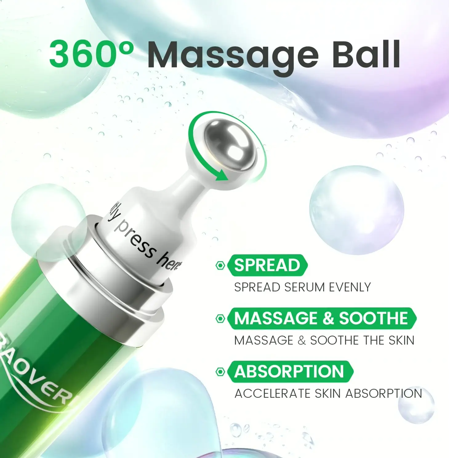 BAOVERI Five Percent Caffeine-Infused Eye Serum with Massage Ball