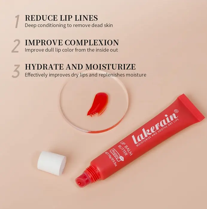 Moisturizing Lip Butter for Dry Lips, Day/Night Use (Cherry)