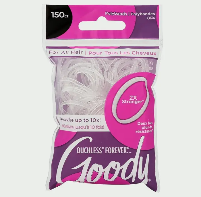 Giddy Ouchless Flexi Hair Tie - 150 Count, Clear