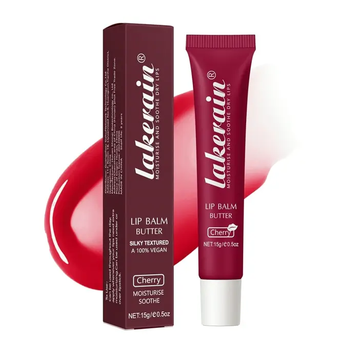Moisturizing Lip Butter for Dry Lips, Day/Night Use (Cherry)