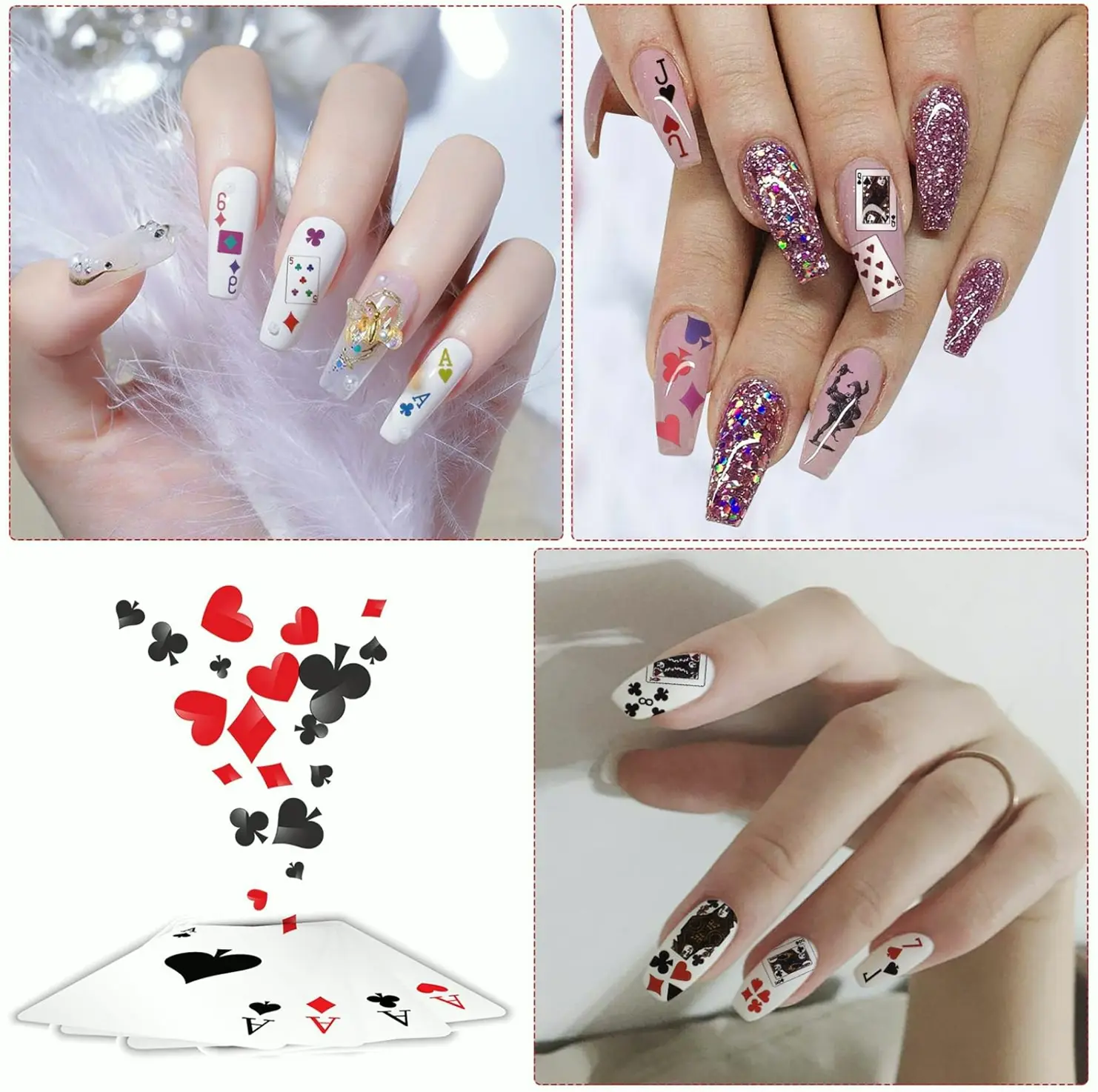 Brand New 10 Pieces Poker Nail Art Stickers