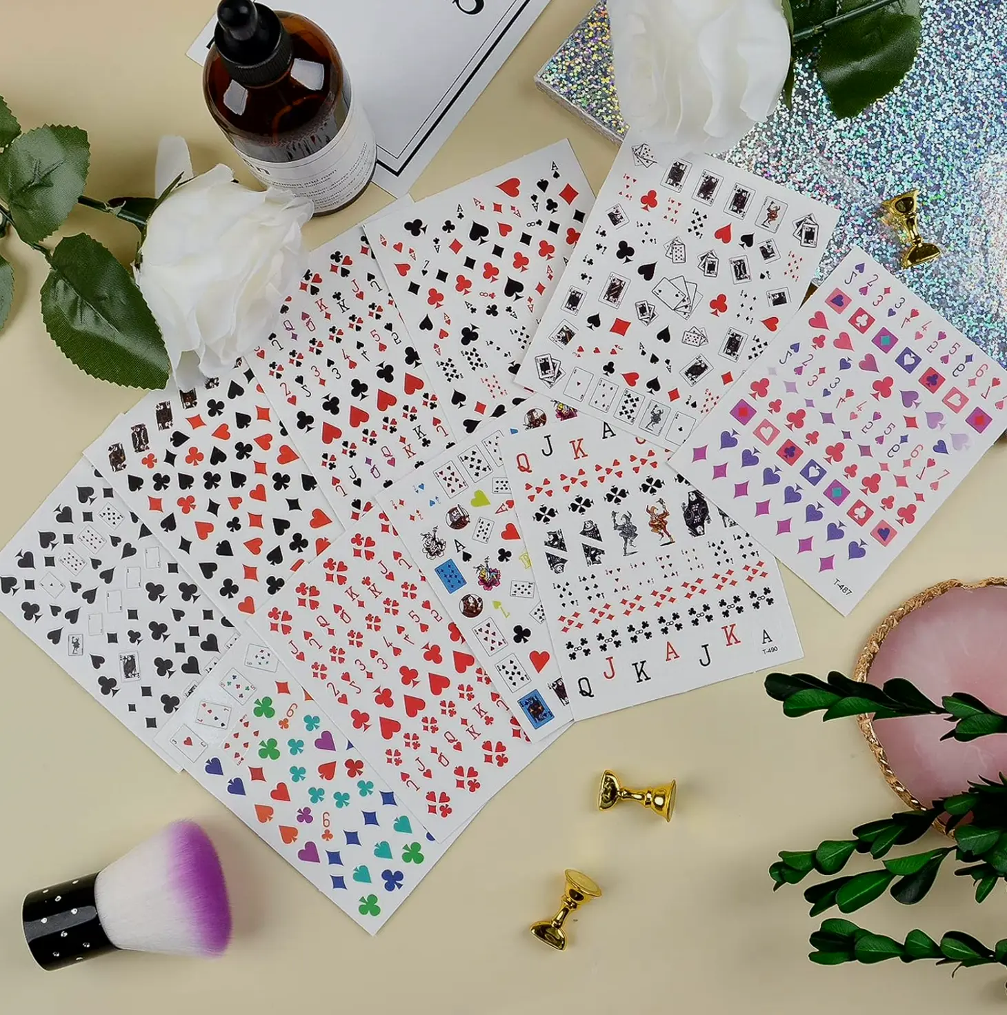 Brand New 10 Pieces Poker Nail Art Stickers