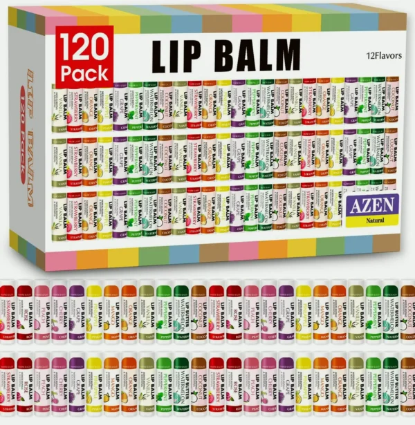 AZEN 120 Piece Lip Balm, Natural Lip Treatment