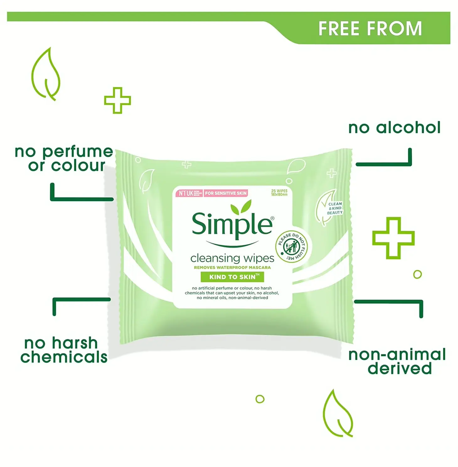 Simple Gentle To Skin Wipes - 25+ Count