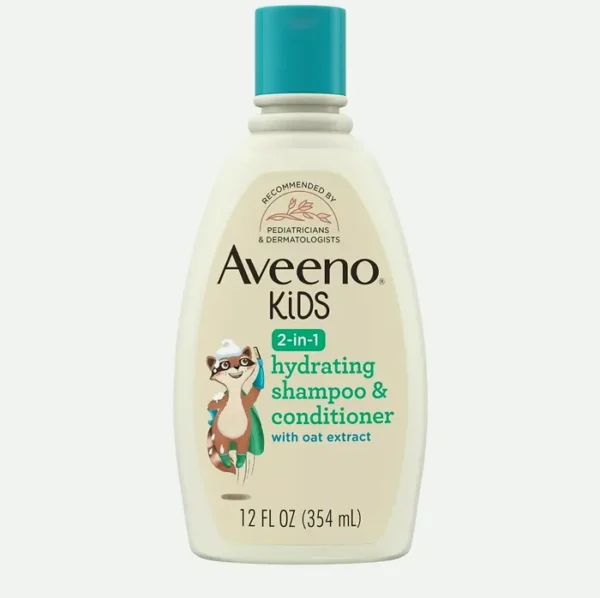 Aveeno Baby Kids 2-in-1 Hydrating Shampoo & Hair Softener, Twelve fl. oz