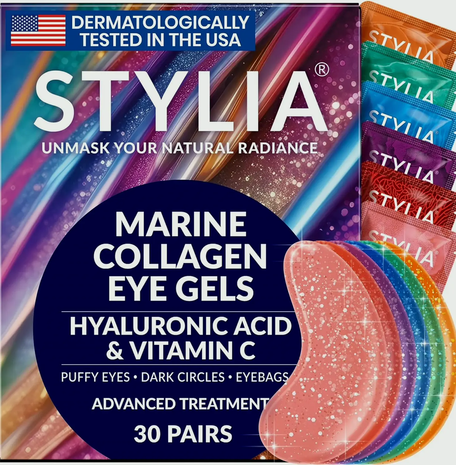 Collagen Eye Patches for Puffy Eyes with Vitamin C