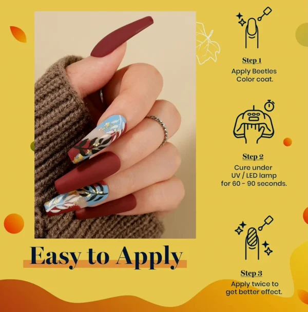 Beetles Orange Gel Polish Set for Women