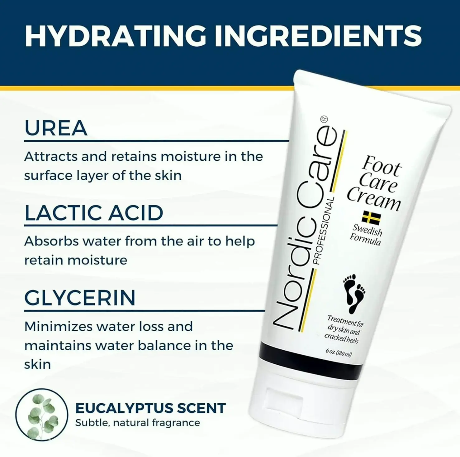 Scandinavian Care Foot Cream, 6 oz for Dry Skin