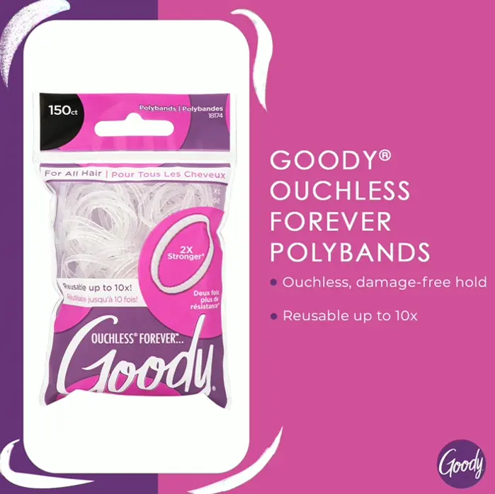Giddy Ouchless Flexi Hair Tie - 150 Count, Clear