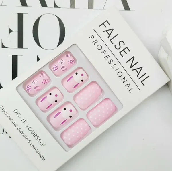 Easter Press-On Nail Sets Rabbit Pattern - 24pcs