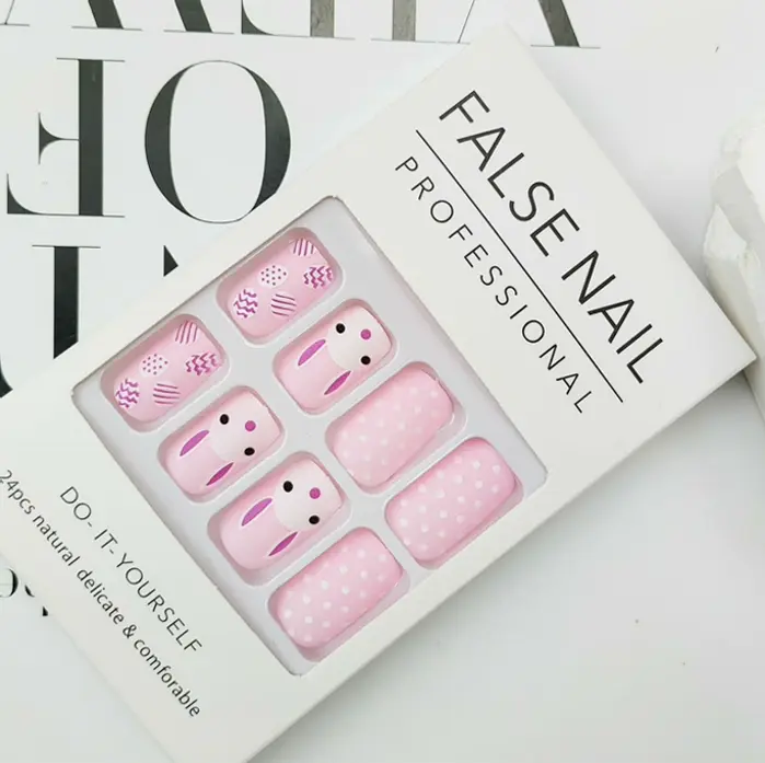 Easter Press-On Nail Sets Rabbit Pattern - 24pcs