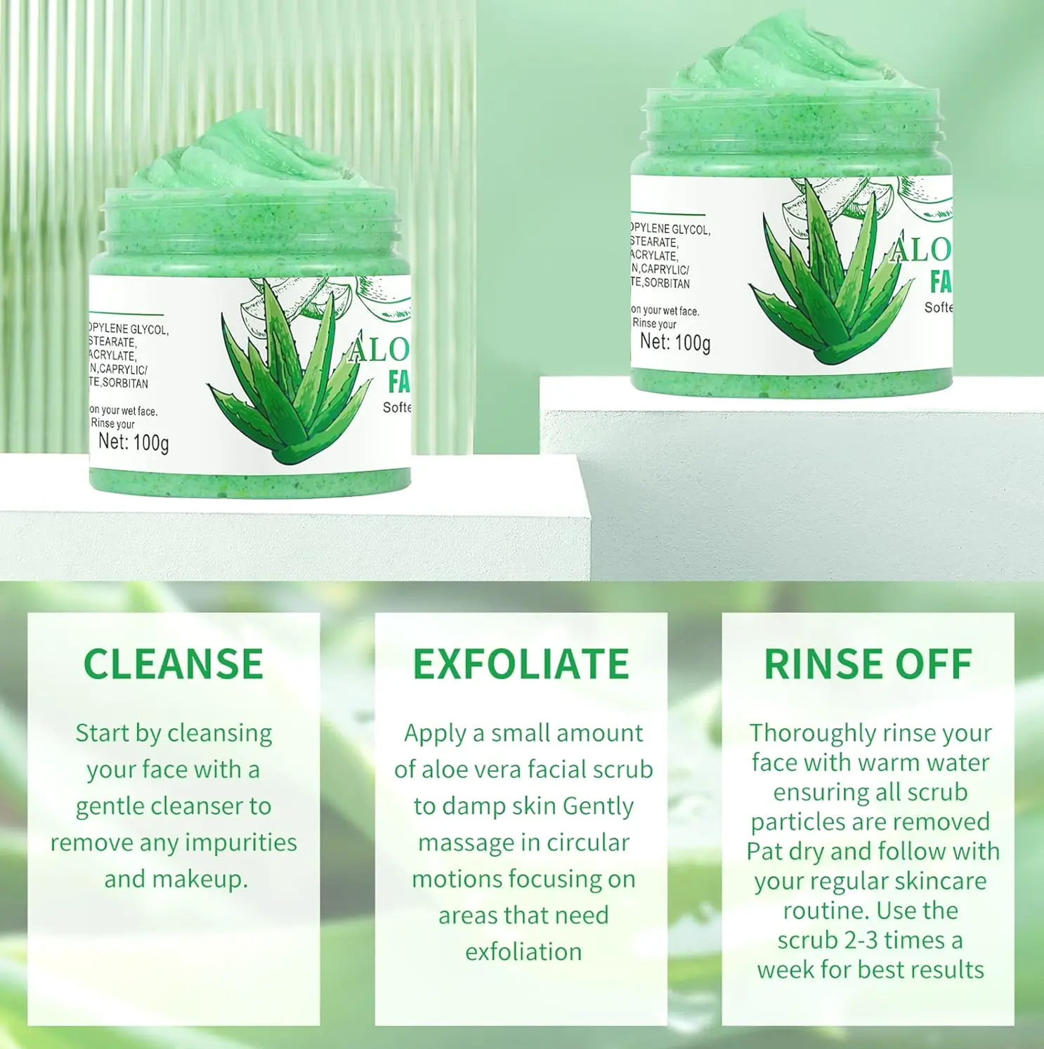 Face Scrub with Aloe Vera for Radiance