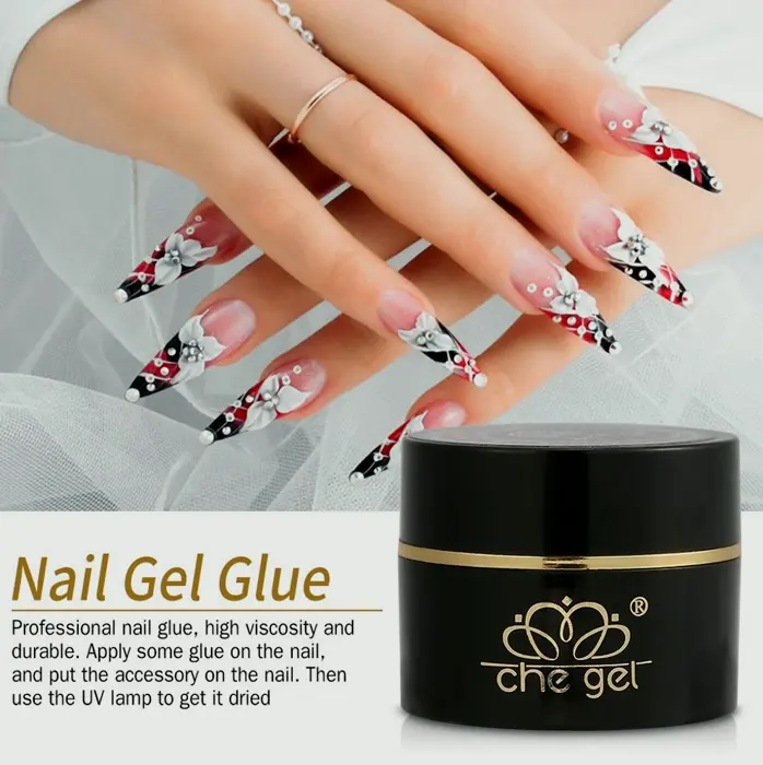 Manicure Gel Glue for Gems, Clear Finish