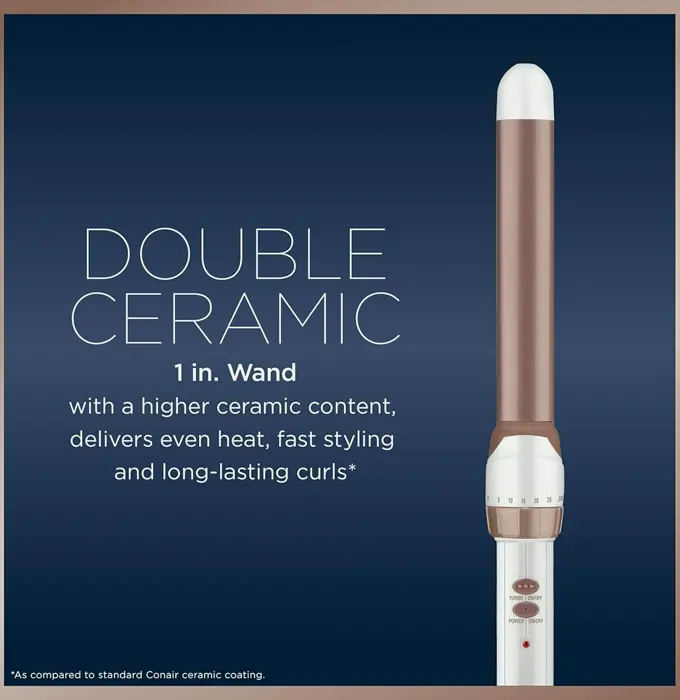 Conair Double Ceramic 1" Curling Wand Creating Waves