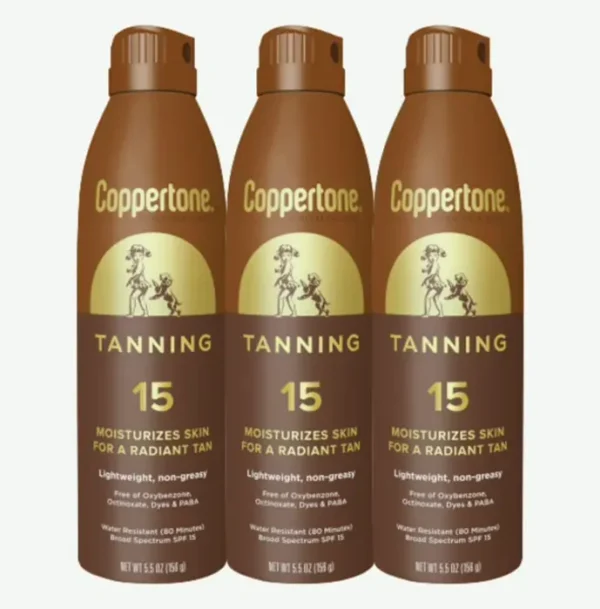Sunshine Tanning Sun Protection Spray, Water Resistant, 5.5 Oz, Set of 3