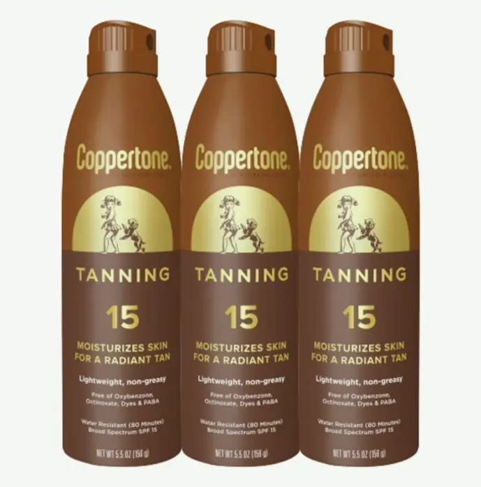 Sunshine Tanning Sun Protection Spray, Water Resistant, 5.5 Oz, Set of 3