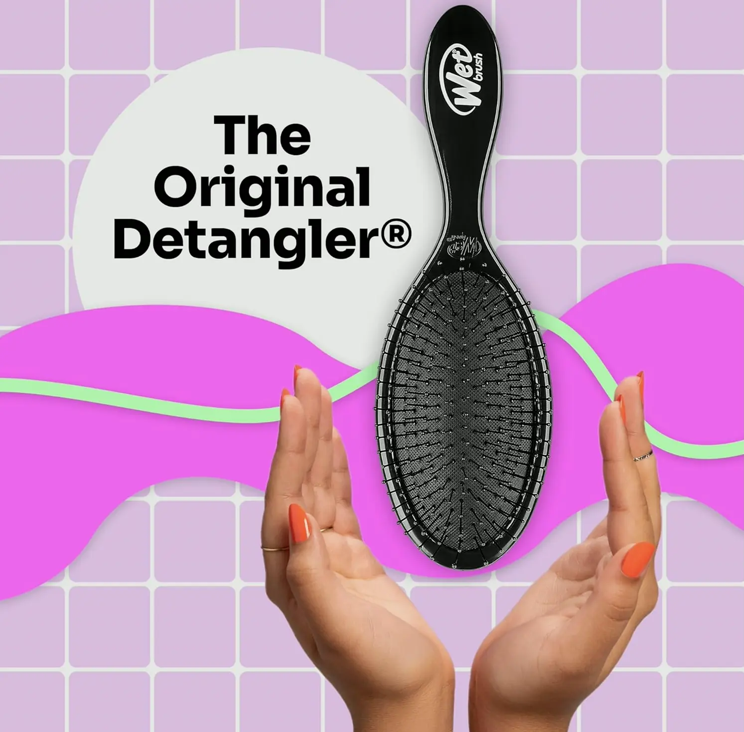 Moist Brush Original Detangler Strands Tool, Amazon Aqua