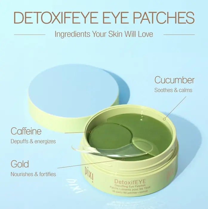 Pixi Hydrating Under-Eye Patches, Hyaluronic Acid, 24K Gold & Coffee, 30 Pairs