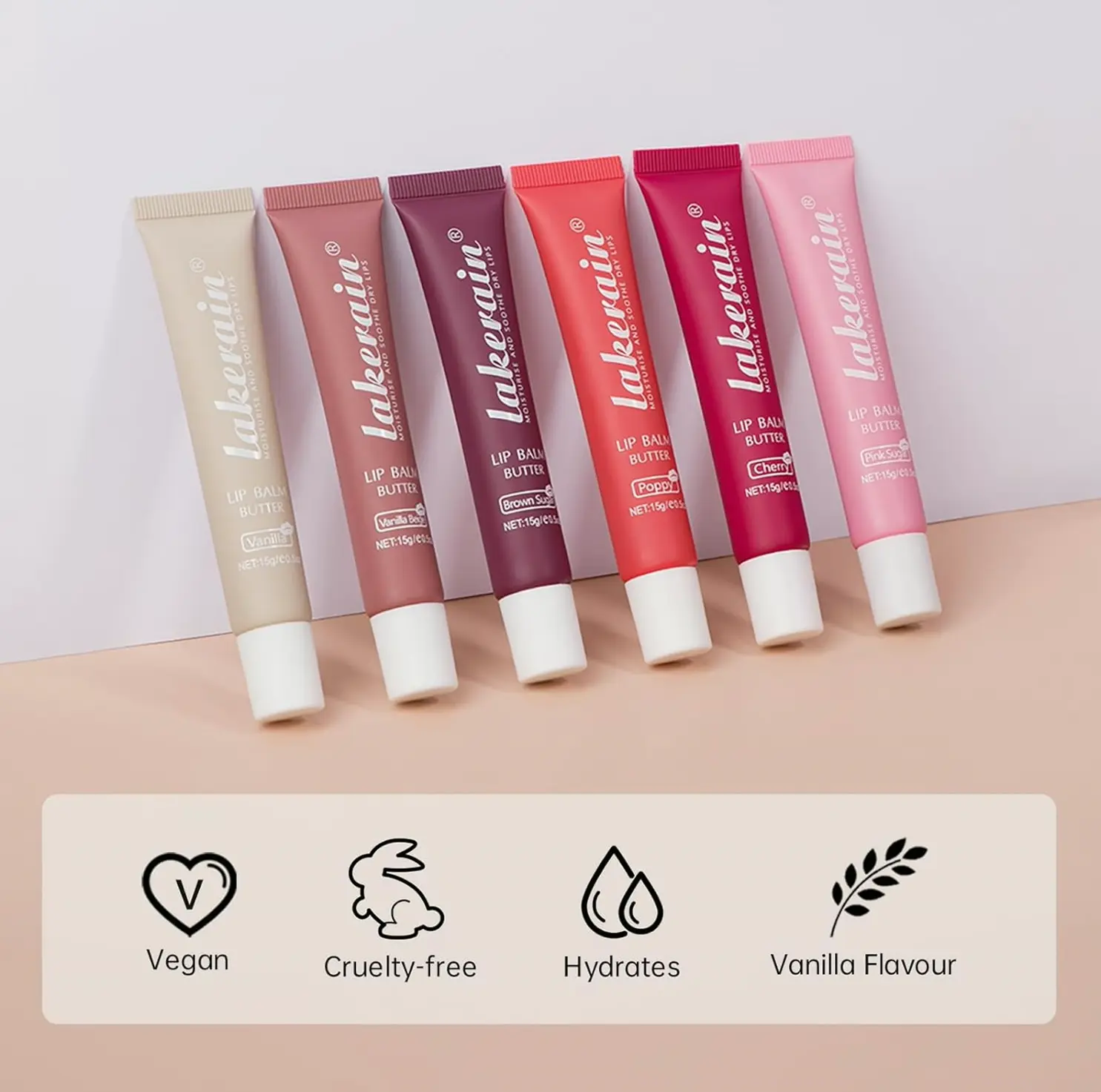 Moisturizing Lip Butter for Dry Lips, Day/Night Use (Cherry)