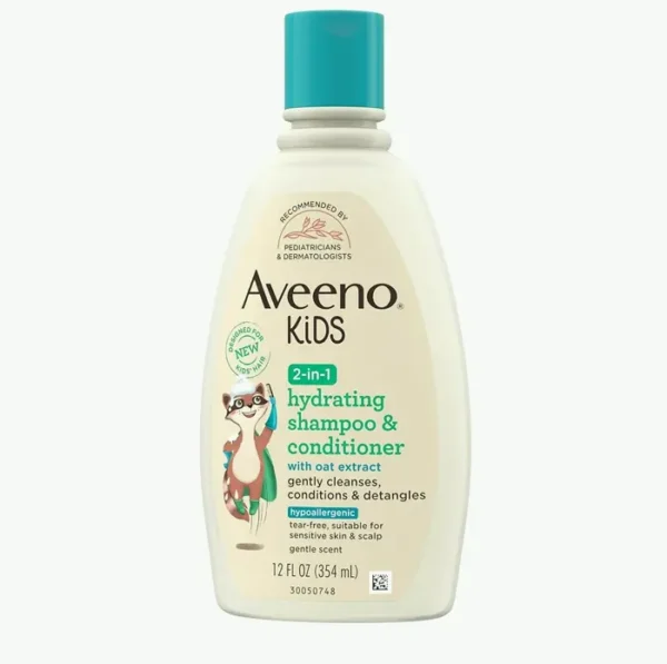 Aveeno Baby Kids 2-in-1 Hydrating Shampoo & Hair Softener, Twelve fl. oz