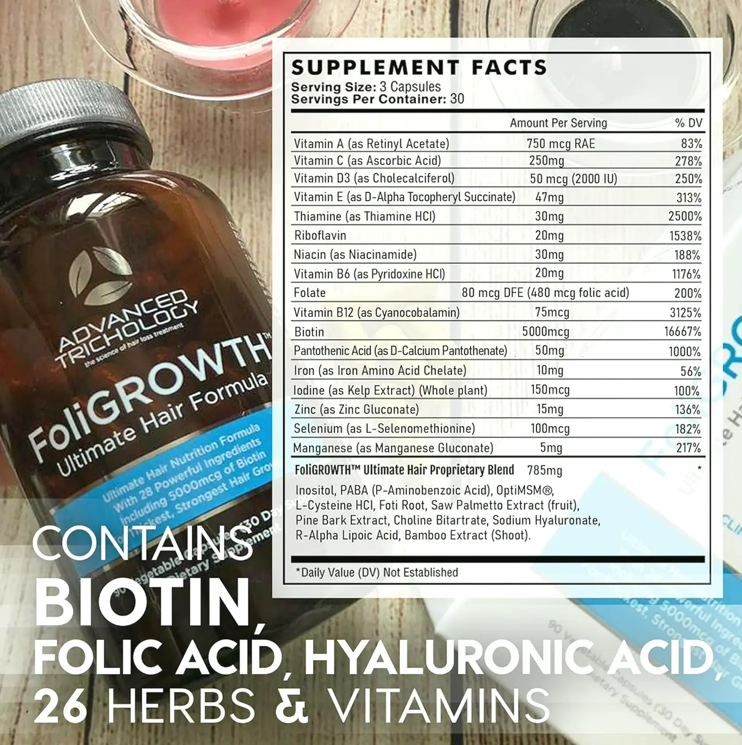 Premium Trichology FoliGROWTH Capsules for Fuller Locks