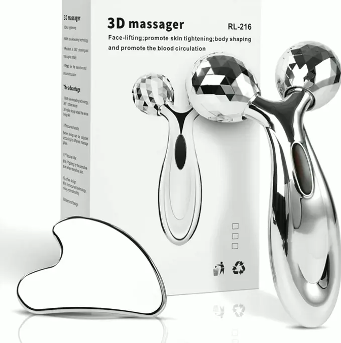 Steel Face Roller Set, Facial Tool for Skin Sculpting, Steel Tool