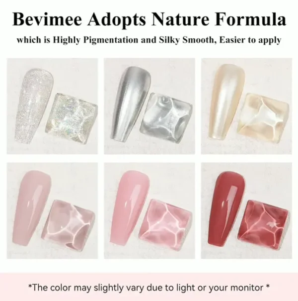 Fast Drying Nail Set - 6 Color Silver Varnish