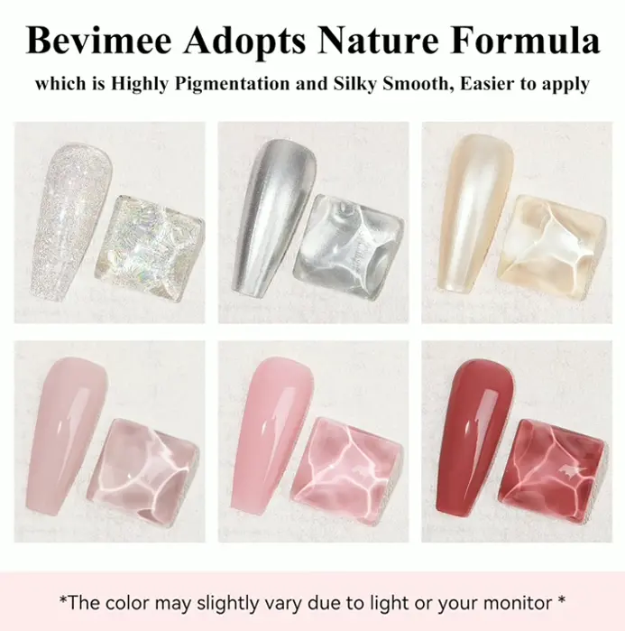 Fast Drying Nail Set - 6 Color Silver Varnish