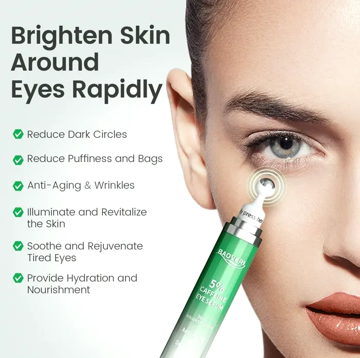 BAOVERI Five Percent Caffeine-Infused Eye Serum with Massage Ball